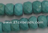 CWB455 15.5 inches 10*14mm faceted rondelle howlite turquoise beads