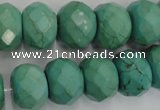 CWB456 15.5 inches 12*16mm faceted rondelle howlite turquoise beads