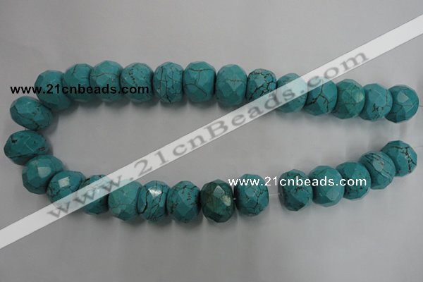 CWB460 15.5 inches 13*18mm faceted rondelle howlite turquoise beads