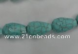 CWB471 15.5 inches 10*16mm faceted teardrop howlite turquoise beads