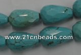 CWB473 15.5 inches 12*20mm faceted teardrop howlite turquoise beads