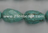 CWB475 15.5 inches 15*22mm faceted teardrop howlite turquoise beads