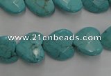 CWB493 15.5 inches 15*15mm faceted heart howlite turquoise beads