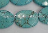 CWB516 15.5 inches 18*25mm faceted oval howlite turquoise beads