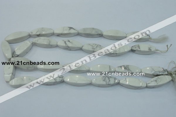CWB52 15.5 inches 10*30mm twisted rice natural white howlite gemstone beads