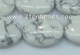 CWB53 15.5 inches 20*25mm oval natural white howlite gemstone beads