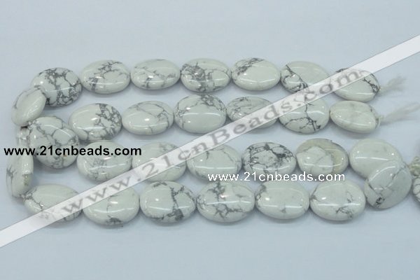 CWB53 15.5 inches 20*25mm oval natural white howlite gemstone beads