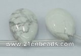 CWB54 20*30mm top-drilled teardrop natural white howlite gemstone beads