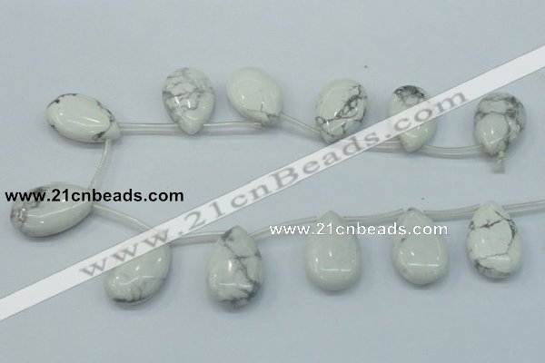 CWB54 20*30mm top-drilled teardrop natural white howlite gemstone beads