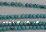 CWB553 15.5 inches 4mm round howlite turquoise beads wholesale