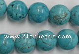 CWB559 15.5 inches 14mm round howlite turquoise beads wholesale