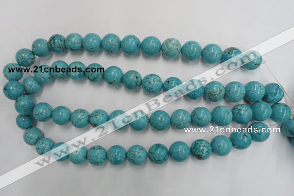 CWB559 15.5 inches 14mm round howlite turquoise beads wholesale