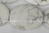 CWB60 15.5 inches 30*40mm oval natural white howlite beads wholesale