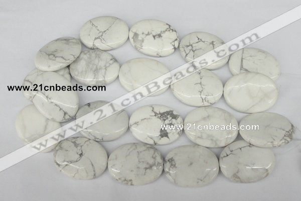 CWB60 15.5 inches 30*40mm oval natural white howlite beads wholesale