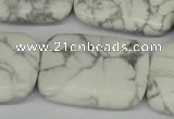 CWB61 15.5 inches 25*35mm rectangle natural white howlite beads