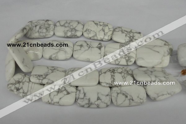 CWB61 15.5 inches 25*35mm rectangle natural white howlite beads