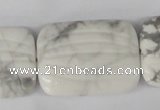 CWB63 15.5 inches 25*35mm carved rectangle natural white howlite beads