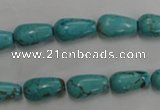 CWB675 15.5 inches 8*14mm teardrop howlite turquoise beads wholesale