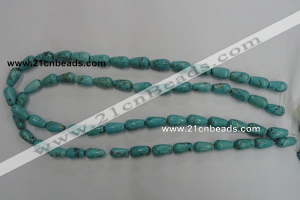 CWB675 15.5 inches 8*14mm teardrop howlite turquoise beads wholesale