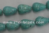 CWB676 15.5 inches 10*15mm teardrop howlite turquoise beads wholesale