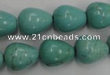 CWB677 15.5 inches 13*16mm teardrop howlite turquoise beads wholesale