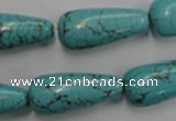 CWB678 15.5 inches 10*28mm teardrop howlite turquoise beads wholesale