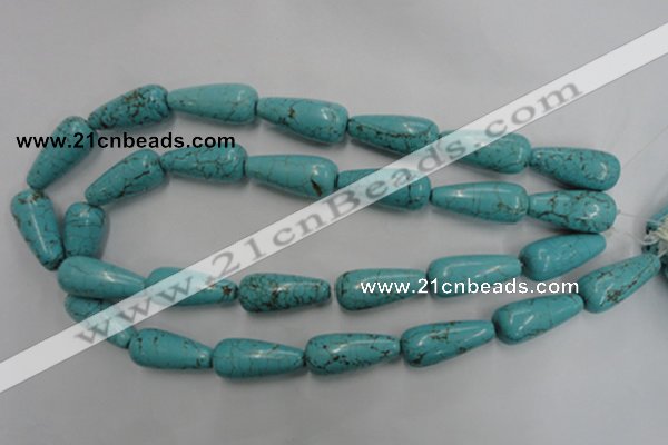 CWB678 15.5 inches 10*28mm teardrop howlite turquoise beads wholesale