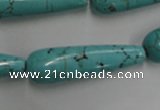 CWB679 15.5 inches 10*38mm teardrop howlite turquoise beads wholesale