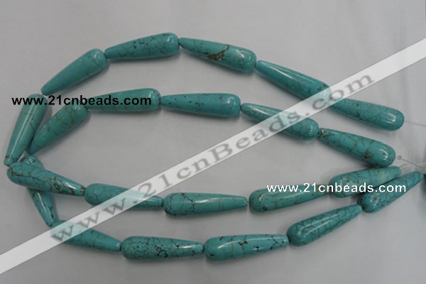 CWB679 15.5 inches 10*38mm teardrop howlite turquoise beads wholesale