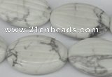 CWB68 15.5 inches 20*30mm carved oval natural white howlite beads