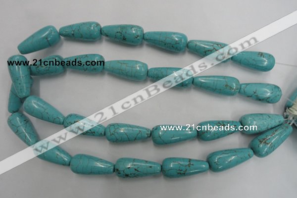 CWB680 15.5 inches 13*30mm teardrop howlite turquoise beads wholesale