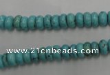 CWB682 15.5 inches 3*7mm rondelle howlite turquoise beads wholesale