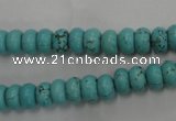 CWB683 15.5 inches 4*7mm rondelle howlite turquoise beads wholesale