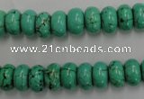 CWB685 15.5 inches 6*10mm rondelle howlite turquoise beads wholesale