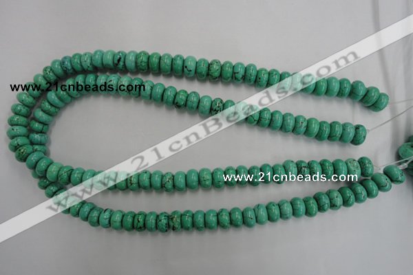 CWB685 15.5 inches 6*10mm rondelle howlite turquoise beads wholesale