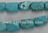 CWB688 15.5 inches 10*14mm faceted nuggets howlite turquoise beads