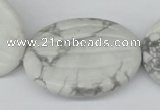 CWB70 15.5 inches 30*40mm carved oval natural white howlite beads