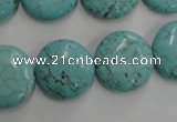 CWB706 15.5 inches 18mm flat round howlite turquoise beads