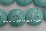 CWB710 15.5 inches 20mm flat round howlite turquoise beads