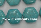 CWB712 15.5 inches 18*20mm hexagon howlite turquoise beads