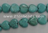 CWB714 15.5 inches 10*10mm heart howlite turquoise beads wholesale