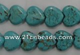 CWB715 15.5 inches 12*12mm heart howlite turquoise beads wholesale