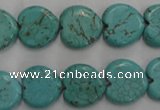 CWB716 15.5 inches 14*14mm heart howlite turquoise beads wholesale