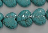 CWB718 15.5 inches 18*18mm heart howlite turquoise beads wholesale