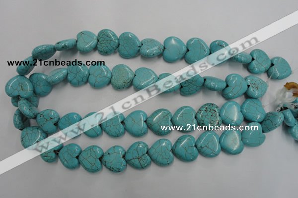 CWB718 15.5 inches 18*18mm heart howlite turquoise beads wholesale