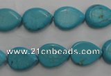 CWB722 15.5 inches 10*14mm flat teardrop howlite turquoise beads