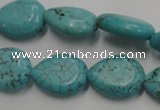 CWB724 15.5 inches 13*18mm flat teardrop howlite turquoise beads