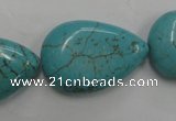 CWB728 15.5 inches 20*30mm flat teardrop howlite turquoise beads