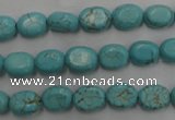 CWB730 15.5 inches 6*10mm oval howlite turquoise beads wholesale