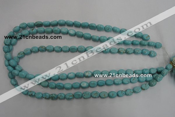 CWB730 15.5 inches 6*10mm oval howlite turquoise beads wholesale